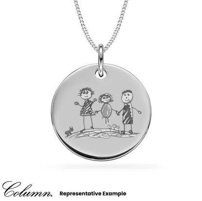 Personalised Pendant Sterling Silver Disc Necklace