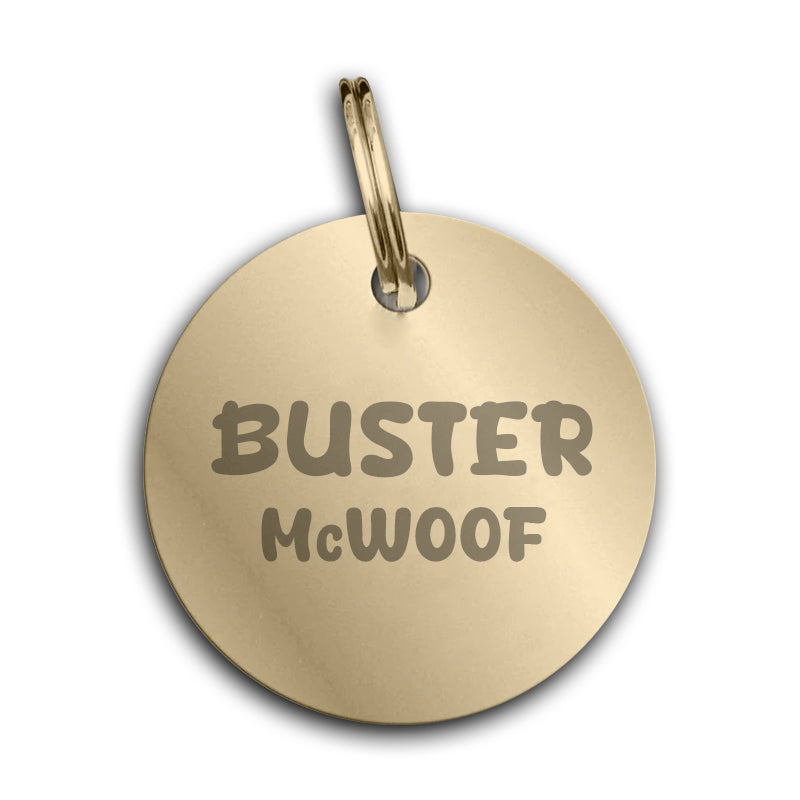 Personalised Pet Tag Disc Round Shape Identifier and Contact