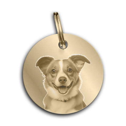 Personalised Pet Tag Disc Round Shape Identifier and Contact