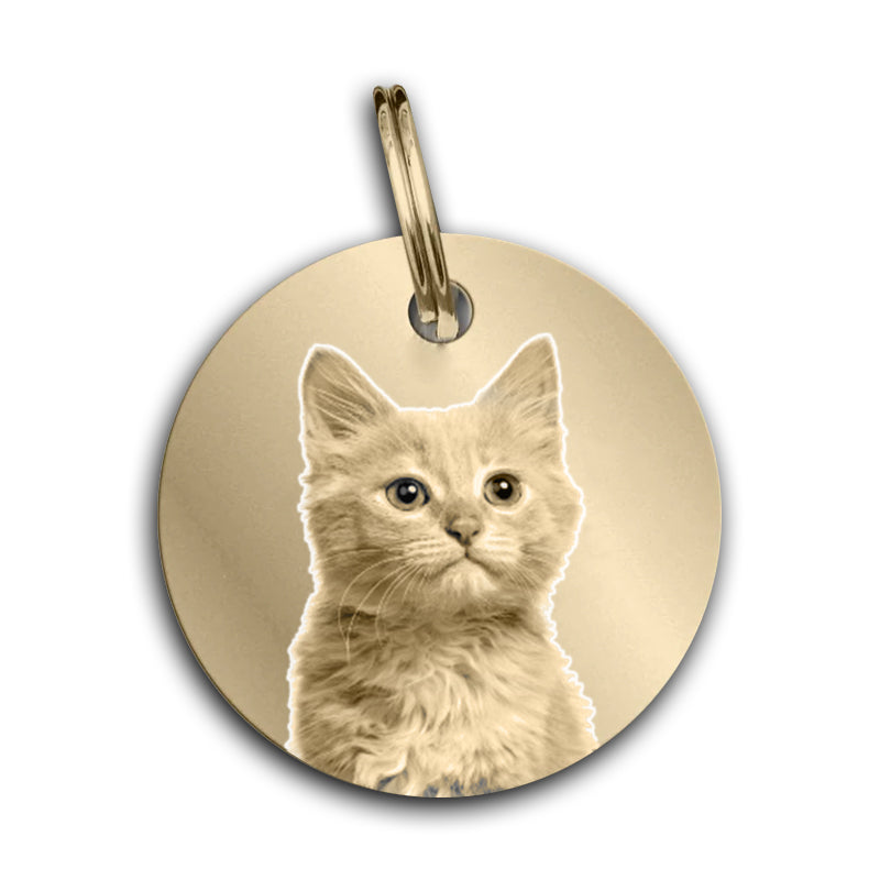 Personalised Pet Tag Disc Round Shape Identifier and Contact