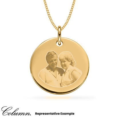 Personalised 9ct Gold Plated Engraved Disc Pendant Necklace