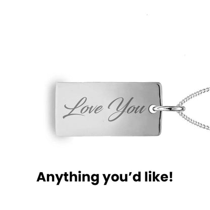 Personalised Sterling Silver Engraved ID Bar Pendant Necklace