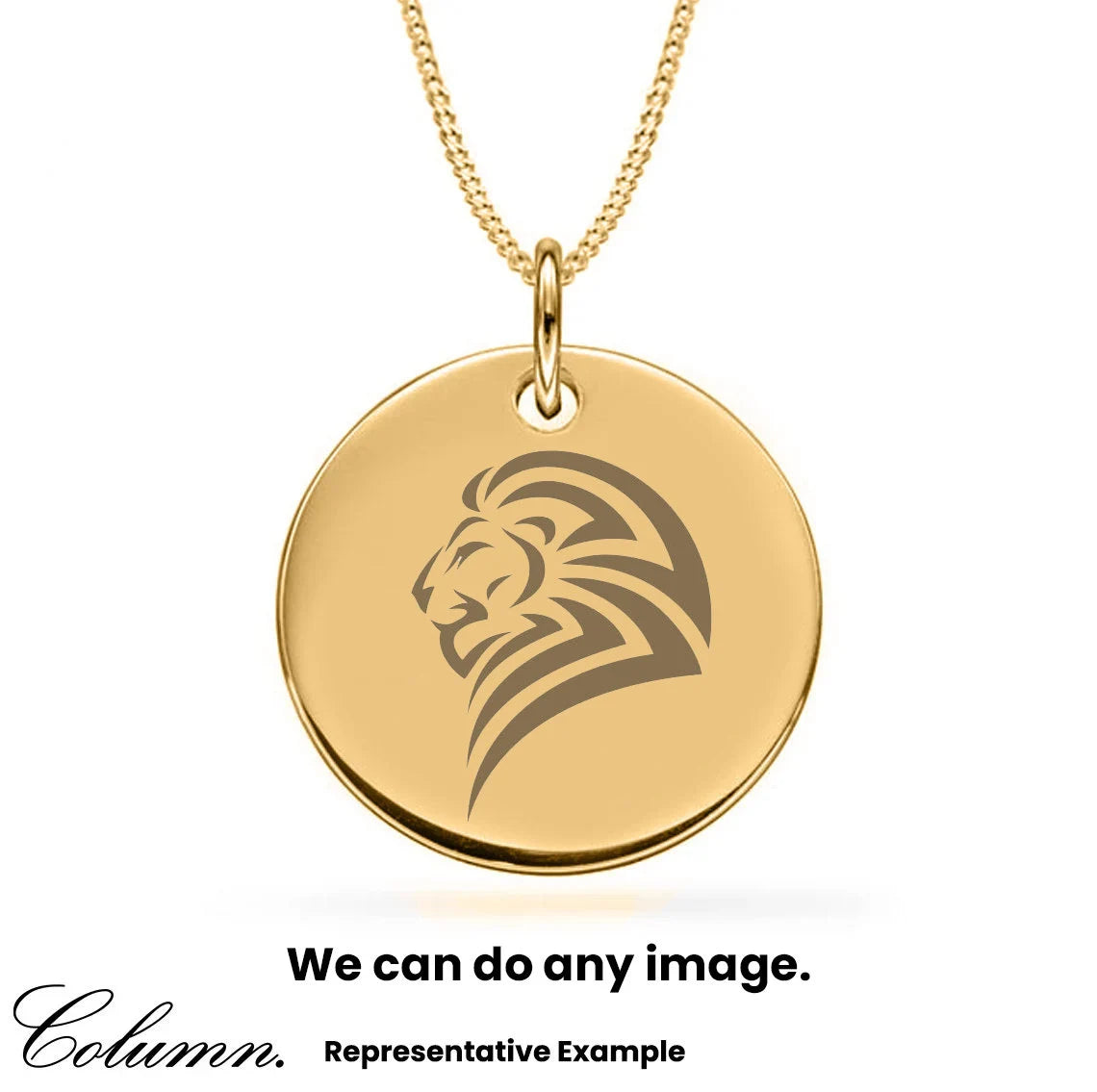 Personalised 9ct Gold Plated Engraved Disc Pendant Necklace