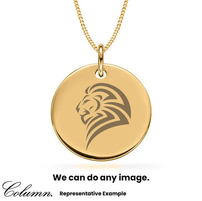 Personalised 9ct Gold Plated Engraved Disc Pendant Necklace