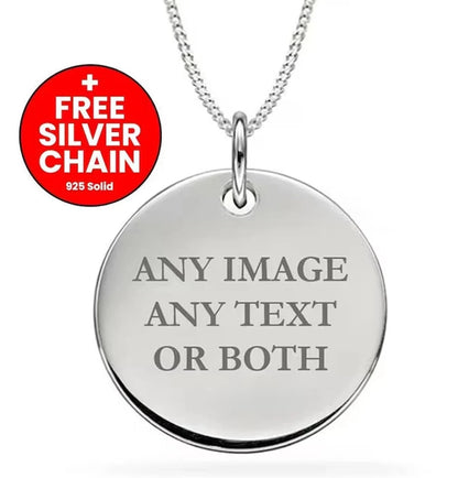 Personalised Pendant Sterling Silver Disc Necklace